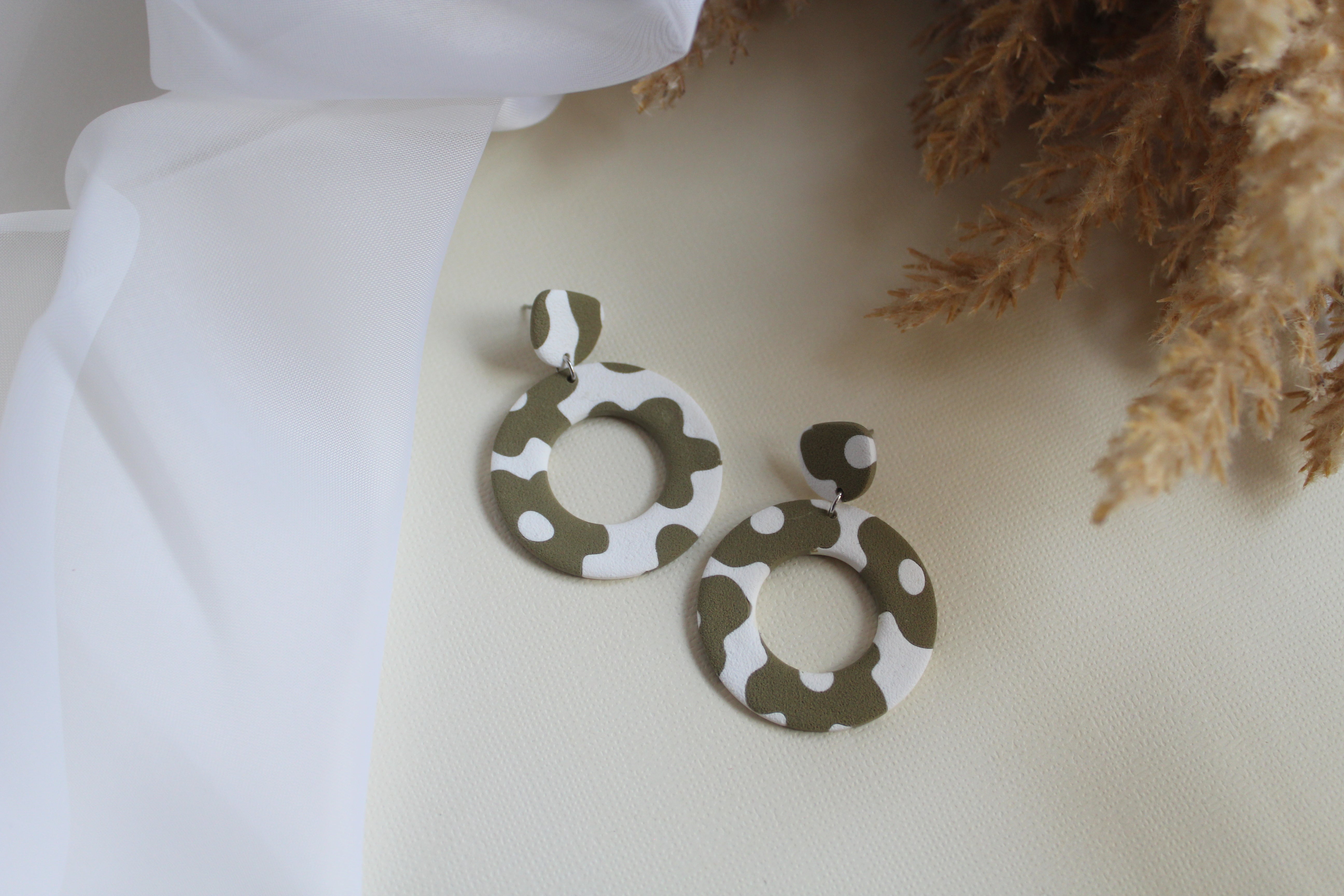 Flower Print Dangles